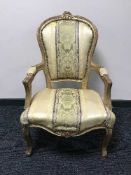 A gilt salon armchair