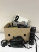 Eight boxes of cameras, camera accessories, photographic equipment,