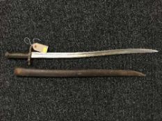 A French chassepot bayonet in scabbard