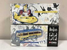 A boxed Beatles Corgi Classic Bedford Val Magical Mystery Tour Bus and a boxed Corgi Classics