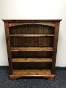 A set of pine open shelves