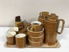 A tray of Hornsea Saffron dinner ware