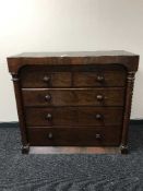 A Victorian mahogany five drawer chest