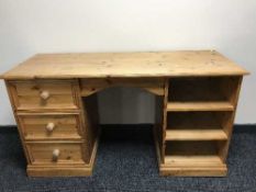 A pine knee hole desk