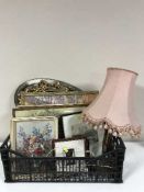 A box of pictures and prints - signed John Speight, Durham, etching of Durham Castle,