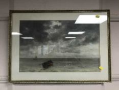 James Aitken : Fishermen at sea, watercolour, signed, framed.