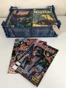 Approximately eighty mid 20th century and later DC comics - Batman, Superman, Black Hawk,