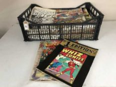 A box of oversized Marvel and DC comics - Super Friends, Superman V Spiderman, Prince Valiant,