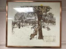 Michael Stokoe : Park Tours, aquatint, signed in pencil and numbered 49/50.