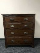 An Edwardian mahogany five drawer chest