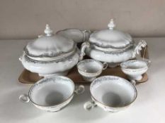 A German white and gilt dinner service