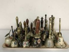 A tray of brass floral bells