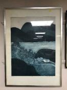 John Brunsden : Lake, aquatint in colours, signed in pencil, numbered 21/100.