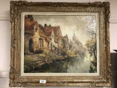 Alfred Joseph Auguste Van Neste (Belgian 1874-1969) : Petit Canal, oil on canvas, signed,