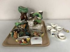 A tray of part Noddy child's tea service, Hornsea vases,