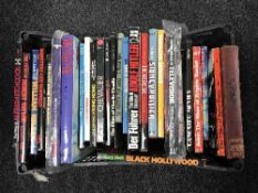 A box of books relating to Hollywood and the movie industry - Hitchcock etc