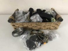 A basket of costume jewellery