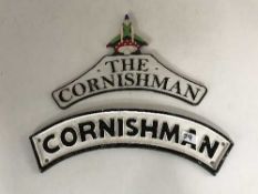 Two cast metal signs - The Cornishman