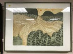 John Brunsden : Autumn, aquatint in colours, signed in pencil, numbered 52/75.