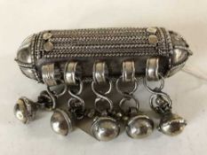 A silver Saudi Arabian scroll holder