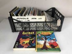 A box of graphic novels and hardback books - Bat Man, Comic book capers,