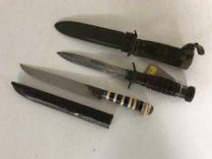 An American knife in sheath stamped US M8,