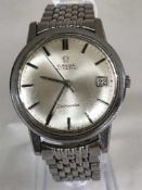 A Gents Stainless Steel Omega Seamaster Automatic Calendar Centre Seconds Wristwatch,