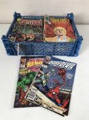Approximately eighty mid 20th century and later Marvel comics - X Men, Dare Devil,