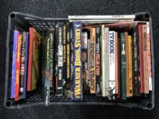 A box of books relating to Hollywood and the movie industry - Pictorial history of the Western film,