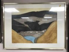 John Brunsden : Fishguard, aquatint in colours, signed in pencil, numbered 45/75.