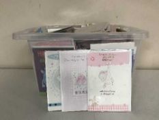 Four boxes of assorted greetings cards - over 1300