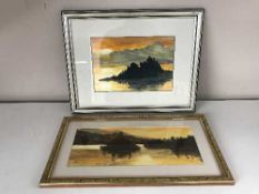 A crate of assorted framed watercolours - local scenes by Val Wilkinson,