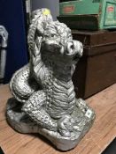 A garden ornament of a dragon