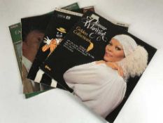 A basket of LP records and 45's and a cases of LP records