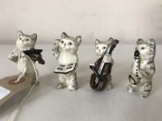 Four small miniature Beswick cat band figures