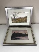 Eight framed watercolours - local scenes,