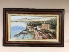Dallas Taylor : Continental harbour scene, oil on board, signed.