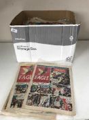 Two boxes of mid 20th century and later Eagle comics and eight vintage Eagle annuals
