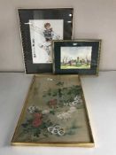 A quantity of framed pictures and prints, Nottingham Playhouse poster,