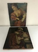 19th century school : A woman in Persian dress at a writing table, oil on canvas,