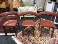 Three Danish teak upholstered elbow chairs by Schiang