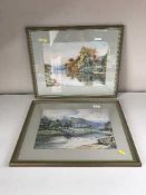 A pair of framed A.E.