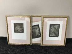 Four framed classical prints - The music lesson by Frederick Lord Leighton etc