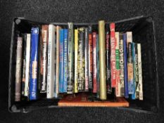 A box of books relating to Hollywood and the movie industry - pictorial history of horror movies,