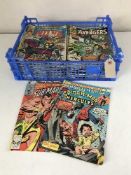 Approximately eighty mid 20th century and later Marvel comics - Sub Marina, Spider Man, Iron Man,