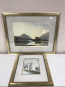 A box assorted framed pictures and prints, photo frames,