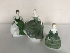 A Coalport figure - Angelic together with two Royal Doulton figures - Michelle,