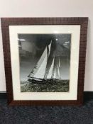 Two framed prints - boats on water