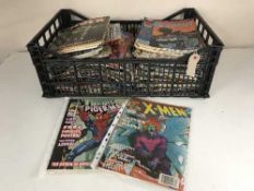 A basket of assorted Marvel and DC Comics - Spiderman, X Men,