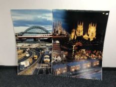 Five unframed photographic montages - Northumberland and The North East